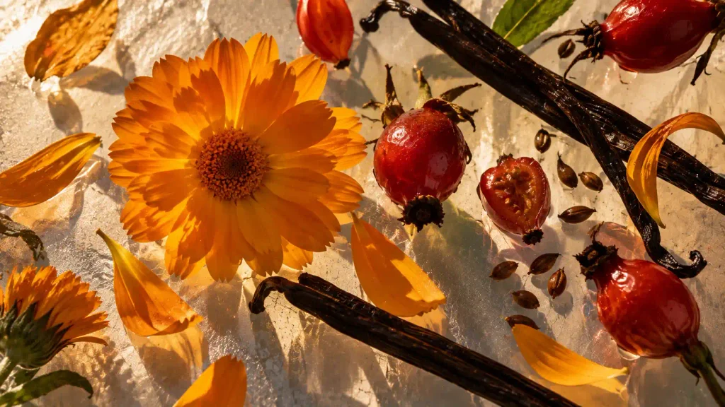 Caléndula, rosa mosqueta y vainilla como ingredientes de una fórmula natural para la piel