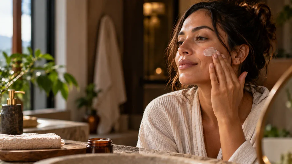 Crema artesanal de sebo de res integrada en una rutina natural de cuidado facial