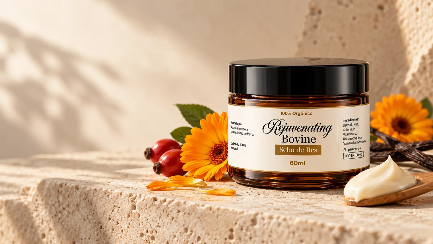 Sebo de res para la piel en crema natural de cuidado facial